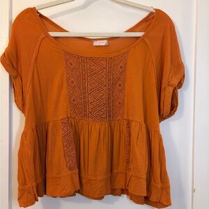 Vintage Free People Embroidered Trapeze Top